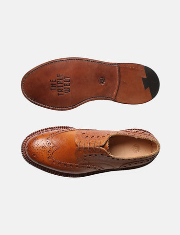 Grenson Archie Triple-Welt Schnürer - Tan Grain