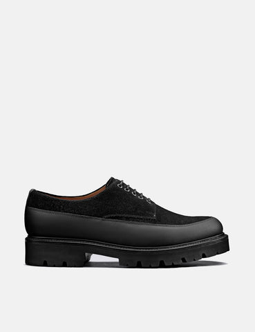 Grenson Earl Derby Schuh 112.560 (Wildleder / Leder) - Schwarz