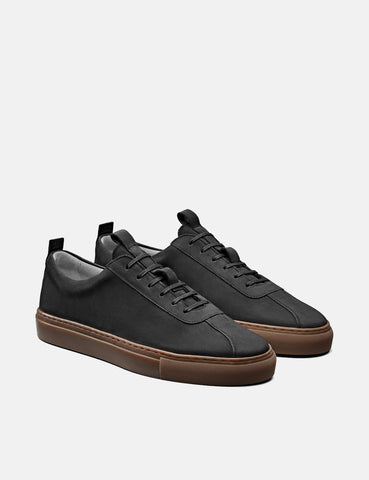 Grenson Sneakers 1 (Nubuk) - Schwarz / Gum