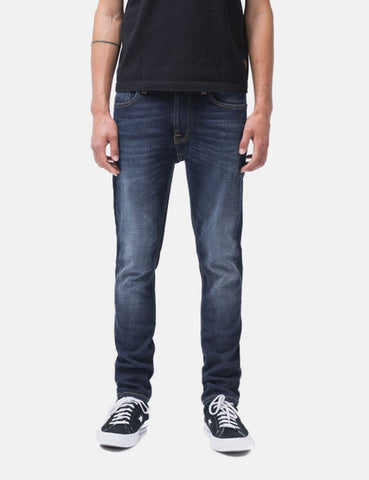 Lean Nudie Dean Jeans (Slim Tapered) - Dark Tief Abgenutzte Blau