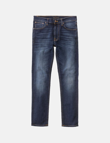 Lean Nudie Dean Jeans (Slim Tapered) - Dark Tief Abgenutzte Blau