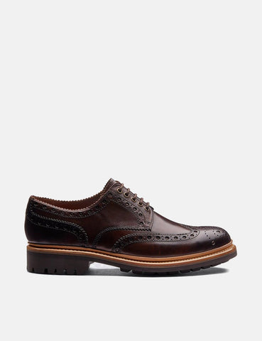 Grenson Archie Brogue Shoes - Dark Brown