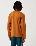 Stussy Dillon Langarm-Polo-Shirt - Rust Red