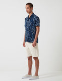 Stan Kelapa Ray Short Sleeve Bandana Shirt - Indigo Blue