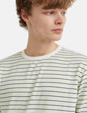 Wood Wood Viggo Langarm-T-Shirt (Striped) - Off White