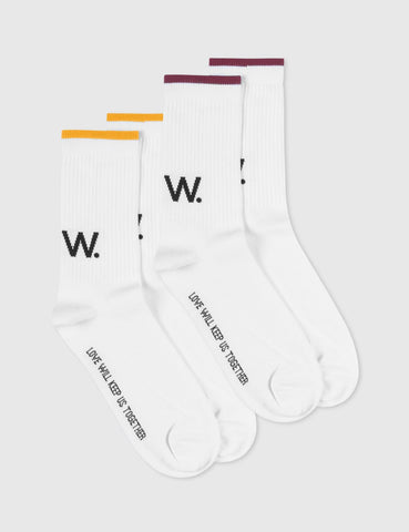 Wood Wood Gail 2-Pack Socken - Bright White Stripe