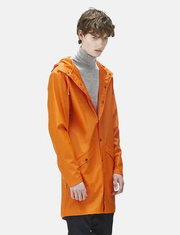 Rains Long Jacket - Feuer-Orangen