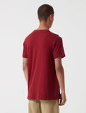 Velva Sheen Regular Rolled USA Made T-Shirt - Burgund Marl