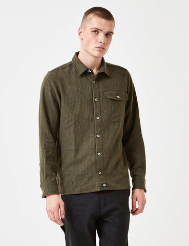 Dickies Lewisburg mit Fischgrätmuster Shirt - Olivgrün