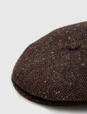 Bailey Galvin Tweed Newsboy Cap - Dark Brown