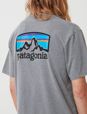 Patagonia Fitz Roy Horizons Responsibili-T T-Shirt - Gravel Heather Grey