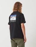 Patagonia Linie Ridge Logo-Tasche Responsibili-T T-Shirt - Schwarz