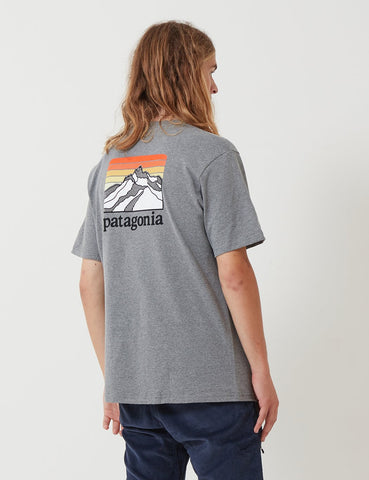 Patagonia Linie Ridge Logo-Tasche Responsibili-T T-Shirt - Gravel Heather Grey