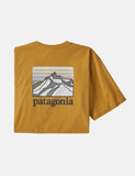 Patagonia Linie Ridge Logo-Tasche Responsibili-T T-Shirt - Glyph Gold-