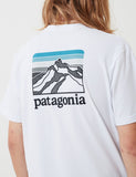 Patagonia Linie Ridge Logo-Tasche Responsibili-T T-Shirt - Weiß