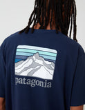 Patagonia Linie Ridge Logo-Tasche Responsibili-T T-Shirt - Klassisches Marine-Blau