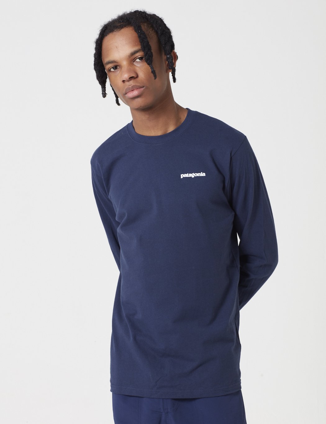 Patagonia P-6 Logo Responsibili-Tee Long Sleeved T-Shirt - Classic Navy