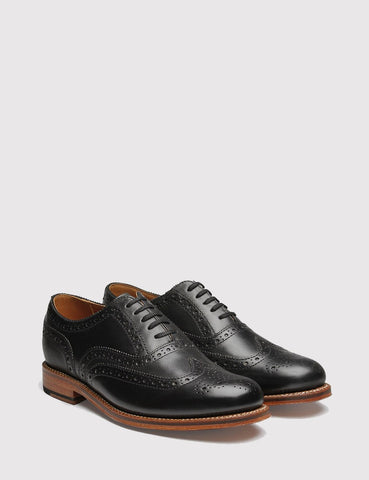 Grenson Angus Kalb Brogue Schuhe - Schwarz