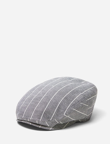 Stetson Kent Flat Cap (Linen) - Blue Pinstripe