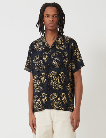 Stan Ray Kelapa Batik Ananas Shirt - Schwarz / Gelb