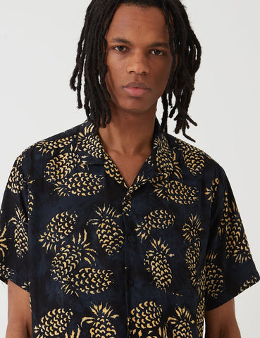 Stan Ray Kelapa Batik Ananas Shirt - Schwarz / Gelb