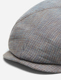 Stetson 4-Panel Flat Cap (Leinen) - Braun / Blue Check