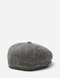 Stetson Hatteras Herringbone Newsboy Cap (Wool/Alpaca) - Black/Grey