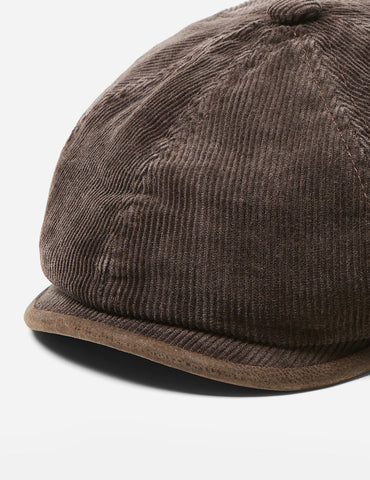 Stetson Hatteras Corduroy Newsboy Cap (Cotton) - Brown