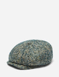 Stetson Hatteras Farbe Neps Flatcap (Wolle mit Fischgrätmuster) - Grün