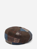 Stetson Hatteras Patchwork Flatcap (Wolle) - Braun / Blau / Grau