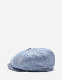 Stetson Hatteras Feiner Herringbone Flatcap - Indigo-Blau