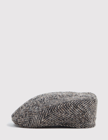 Stetson Madison Herringbone Flatcap - Schwarz / Braun