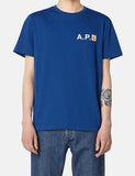 Carhartt-WIP x A.P.C. Feuer-T-Shirt - Royal Blue