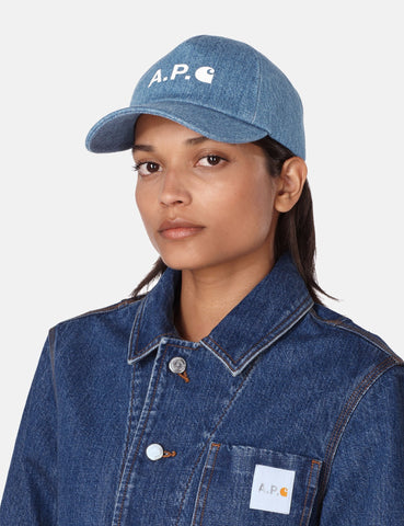 Carhartt-WIP x A.P.C. Casquette Cap - Washed Indigo Denim