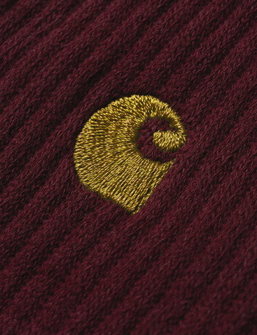 Carhartt-WIP Chase Socken - Merlot / Gold