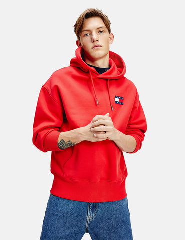 Tommy Jeans Badge Logo Hoodie - Deep purpurnen