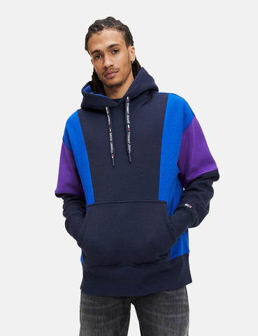 Tommy Jeans Color Block Hoodie - Marineblau / Blau / Royal Lila