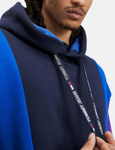 Tommy Jeans Color Block Hoodie - Marineblau / Blau / Royal Lila