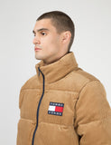 Tommy Jeans Corduroy Puffa Jacket - Tiger Eye