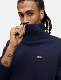 Tommy Jeans Solide Mock Neck Sweat - Black Iris / Marineblau