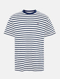 Tommy Jeans-Streifen-T-Shirt - Dämmerung Navy / Weiß