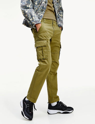 Tommy Jeans Gerade geschnittene Cargo Pant (Stretch Cotton) - Uniform Olive