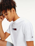 Tommy Jeans Box-Logo-T-Shirt (gestickt) - Weiß