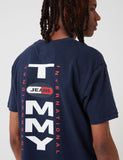 Tommy Jeans Vertikal Zurück Logo T-Shirt - Twilight-Navy