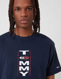 Tommy Jeans Vertikal Zurück Logo T-Shirt - Twilight-Navy