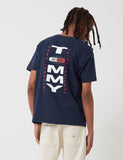 Tommy Jeans Vertikal Zurück Logo T-Shirt - Twilight-Navy