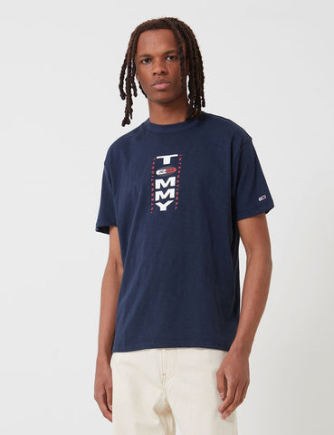 Tommy Jeans Vertikal Zurück Logo T-Shirt - Twilight-Navy