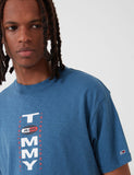 Tommy Jeans Vertikal Zurück Logo T-Shirt - Audacious Blau