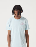 Deus Ex Machina sunbleached Begeisterung T-Shirt - Sky Blue / Rose Red