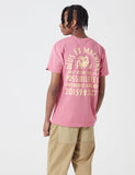 Deus Ex Machina sunbleached Verantwortung T-Shirt - Rose Rot / Gelb